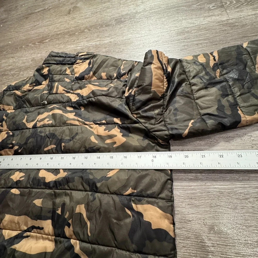 Old Navy Puffer Jacket Boys XL 14-16 Camo Green Brown Polyester Full Zip Winter‎